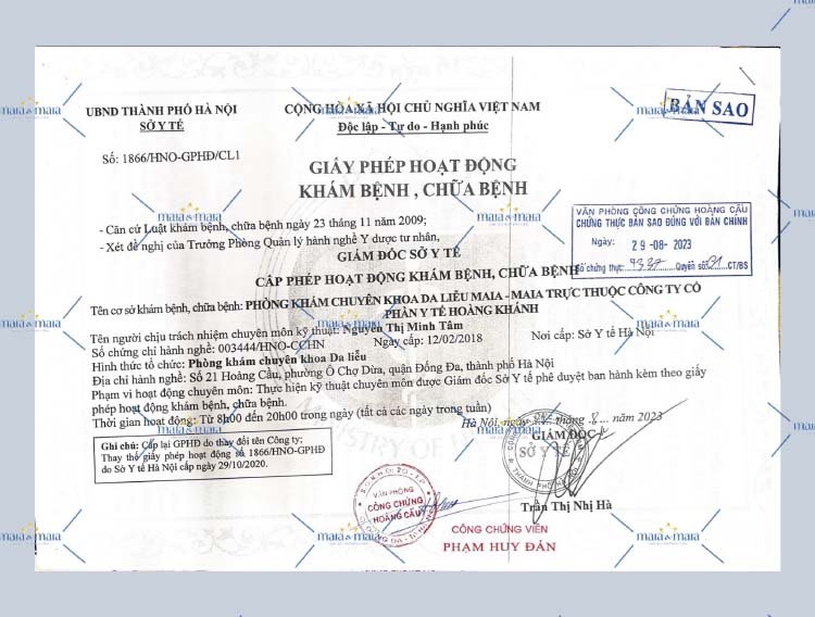 giay phep hoat dong phong kham maia 1