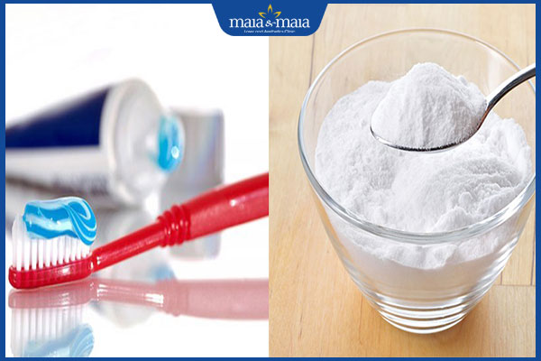 kem đánh răng và baking soda trị mụn trứng cá
