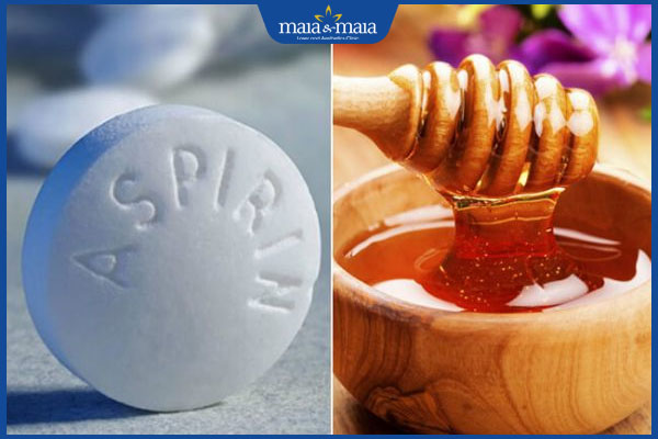 loại bỏ mụn trứng cá bằng mật ong và aspirin