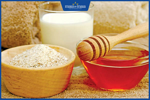 mật ong và yến mạch
