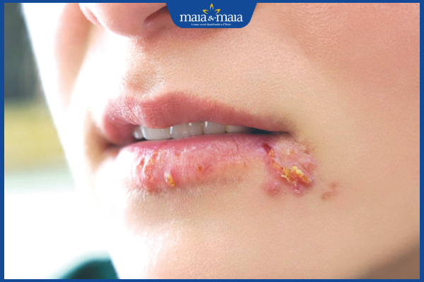 mụn nước nhiễm herpes