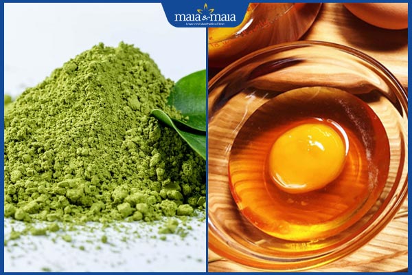 bột trà xanh trứng gà