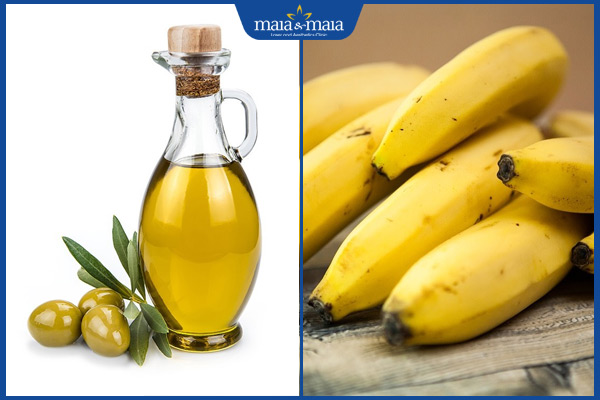 dầu oliu và chuối chín