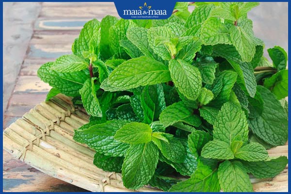 lá bạc hà xông mặt