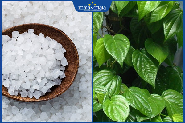 lá trầu không và muối