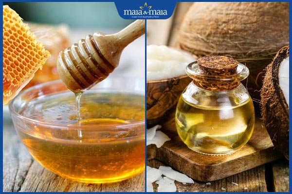mật ong kết hợp dầu dừa