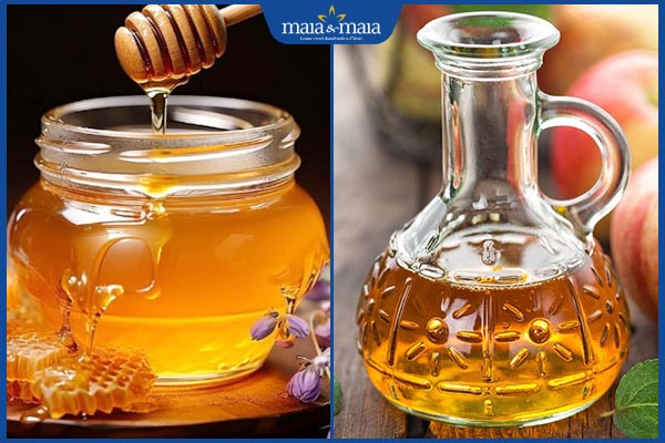 mật ong và giấm táo