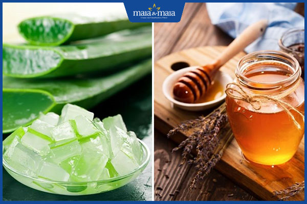 nha đam và mật ong