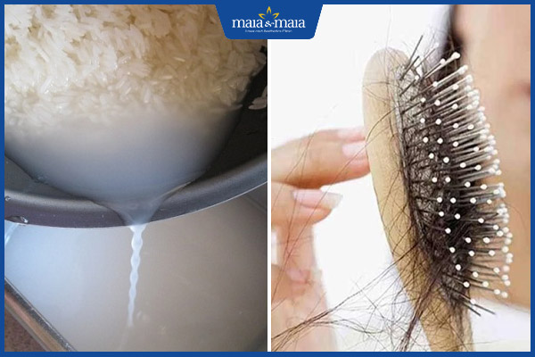 nước vo gạo trị rụng tóc
