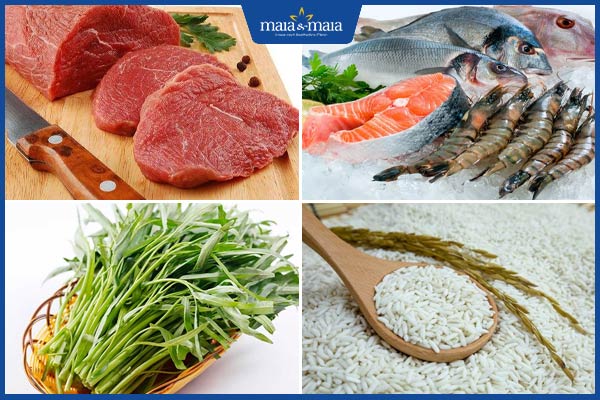 thực phẩm kiêng cùng thịt gà