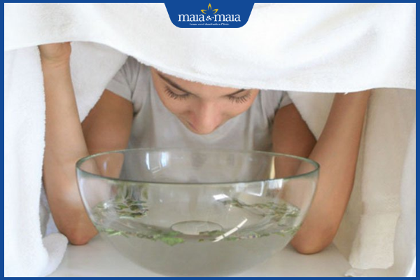 xông mặt trị mụn tại nhà
