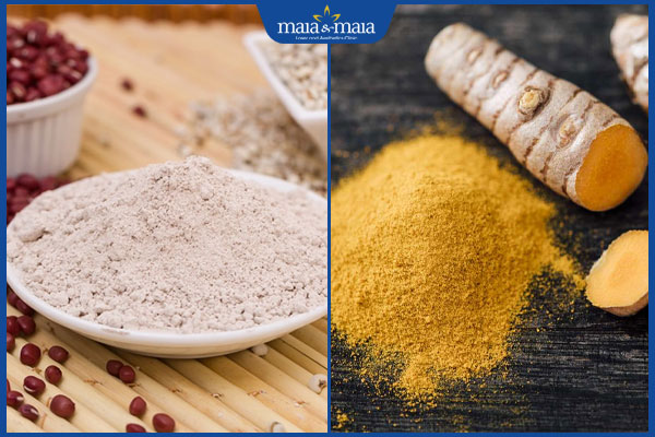 bột đậu đỏ và nghệ trị nám