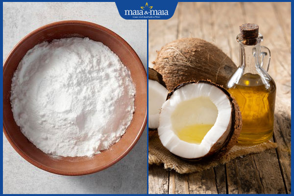 xóa thâm nám từ baking soda và dầu dừa